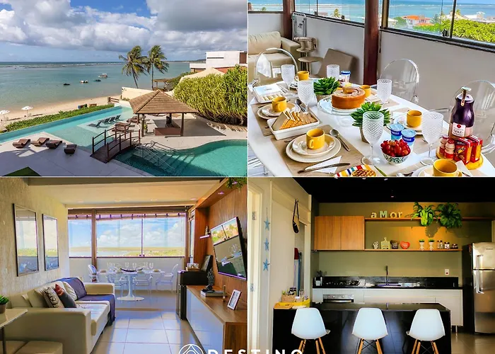 Cobertura Beira-Mar, Vista Para O Mar, Barra Bali! | Luxo | 3 Quartos | Destino Bsm 402